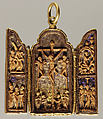 Scenes of the Passion, Boxwood, feathers, gold, enamel, possibly Mexican