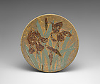 Plaque with irises, Auguste Delaherche (French, Beauvais 1857–1940 Paris), Glazed stoneware, French, Armentières