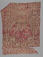 Textile Fragment from the Shrine of San Librada, Sigüenza Cathedral, Spain, Silk, metal wrapped thread; lampas